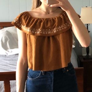 Brown off the shoulder top